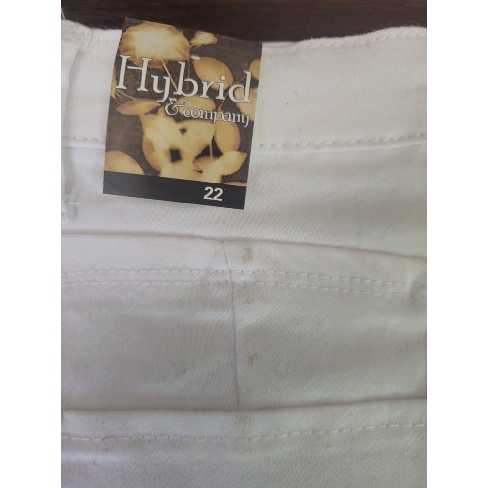 Hybrid & Company Women's White Chino Shorts Size 22 Cotton Twill Pockets Stretch - Picture 4 of 7
